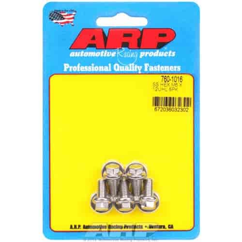 Stainless Steel, M6 x 1.00, 12mm UHL, Hex Head
