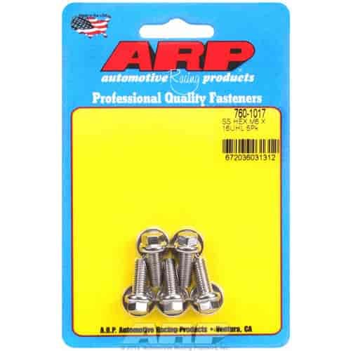 Stainless Steel, M6 x 1.00, 16mm UHL, Hex Head
