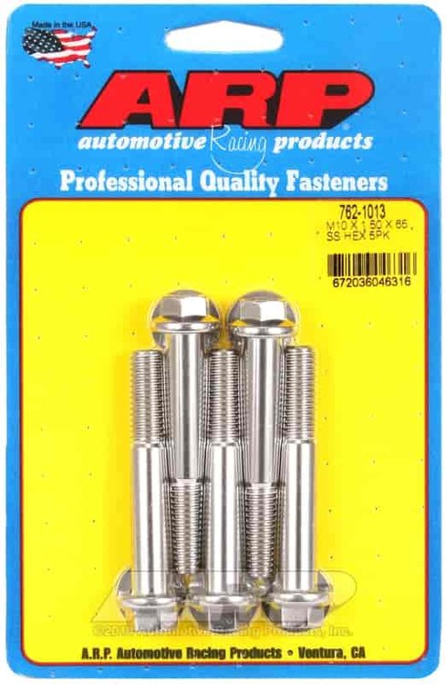 M10 x 1.50 x 65 hex SS bolts
