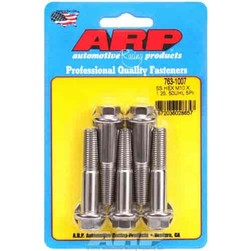 Stainless Steel, M10 x 1.25, 50mm UHL, Hex Head