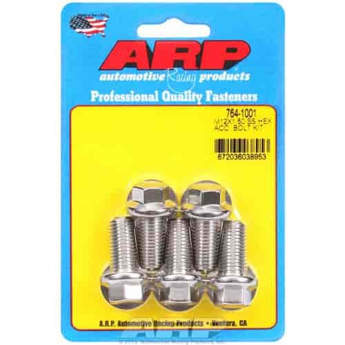 M12 x 1.50 x 25 hex SS bolts