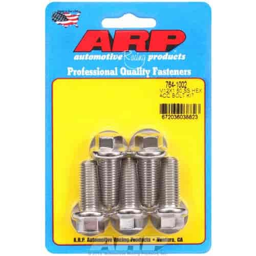 M12 x 1.50 x 30 hex SS bolts