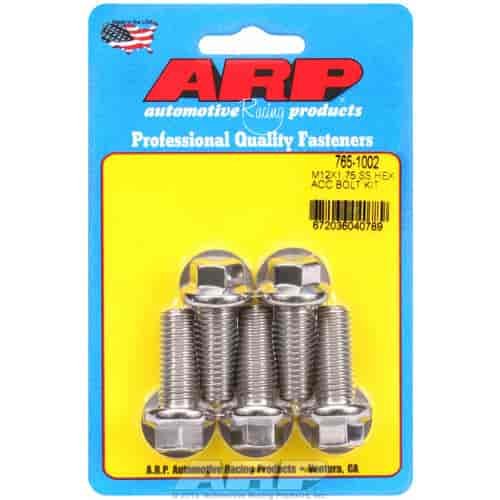 M12 x 1.75 x 30 hex SS bolts
