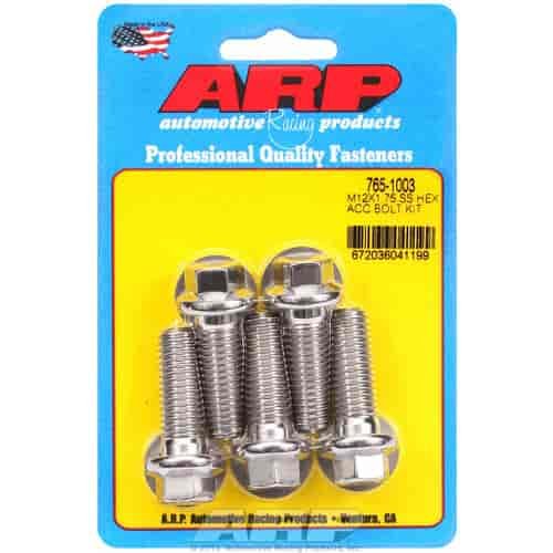 M12 x 1.75 x 35 hex SS bolts