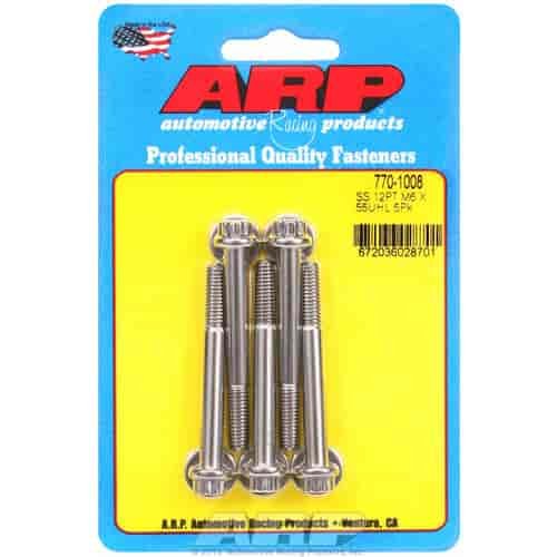 Stainless Steel, M6 x 1.00, 55mm UHL, 12-Point