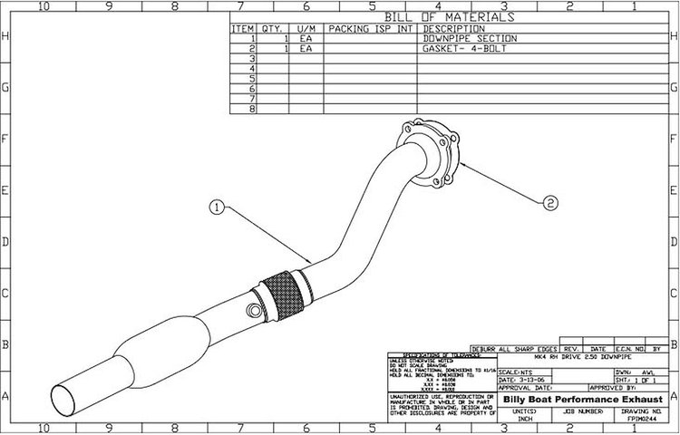 Performance Turbo Downpipe 2000-05 Volkswagen GTI & Golf Right Hand Drive
