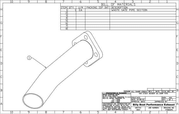 Performance Wastegate Pipe 1976-85 Porsche 911/930 Turbo