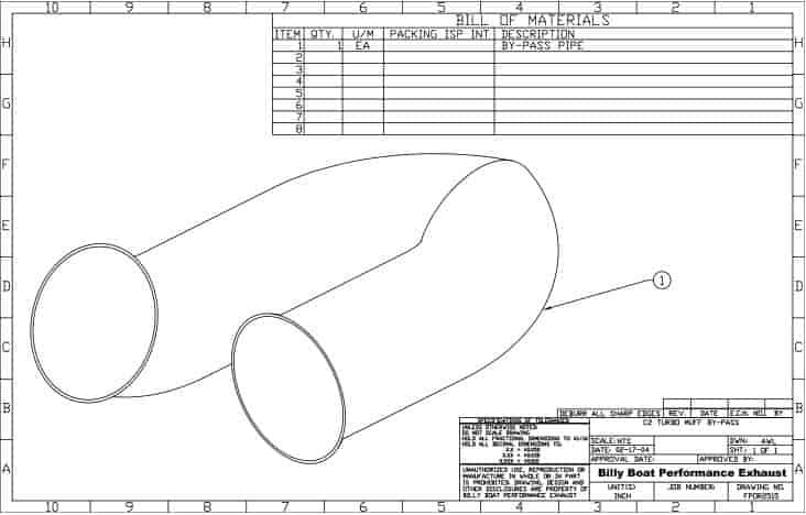 Muffler By-Pass Pipe 1990-94 Porsche 911 C2 Turbo