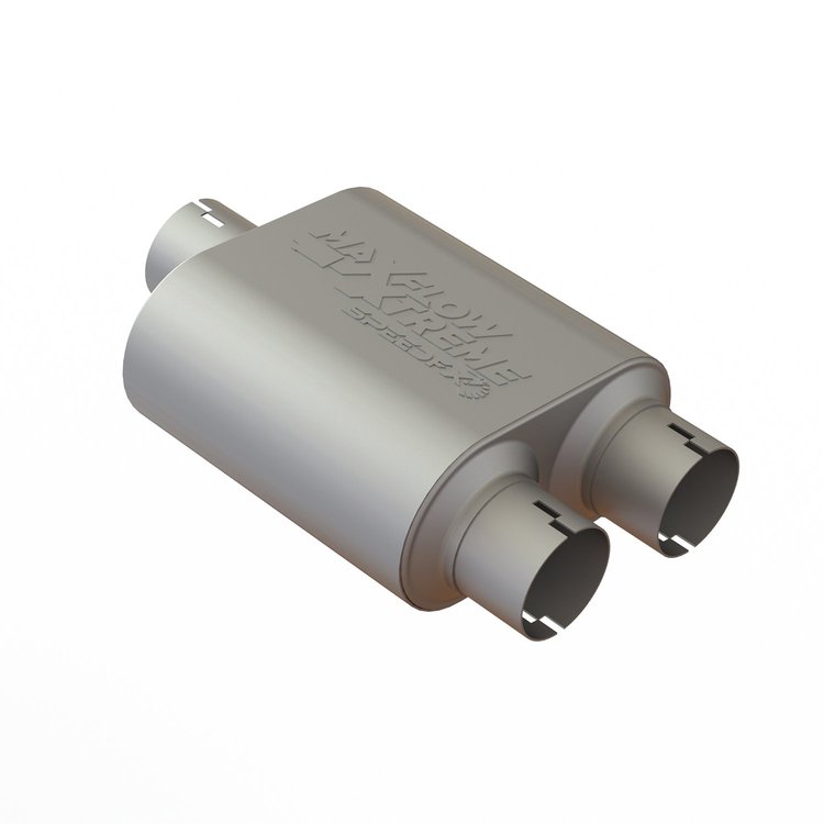 50101M2 MaxFlow Xtreme Muffler Dual Outlet 3 in. Diameter Fits Select Dodge/RAM 1500, 2014 -2019 Chevy/GMC Silverado/Sierra 1500