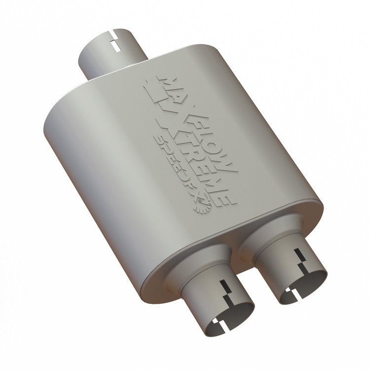 50201M2 MaxFlow Xtreme Muffler Dual Outlet 2-1/2 in. Diameter Fits Select RAM 1500