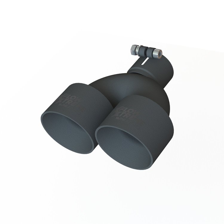 TB122540 Exhaust Tail Pipe Tip 2.5" IN 4" OUT 8.4"L - Black