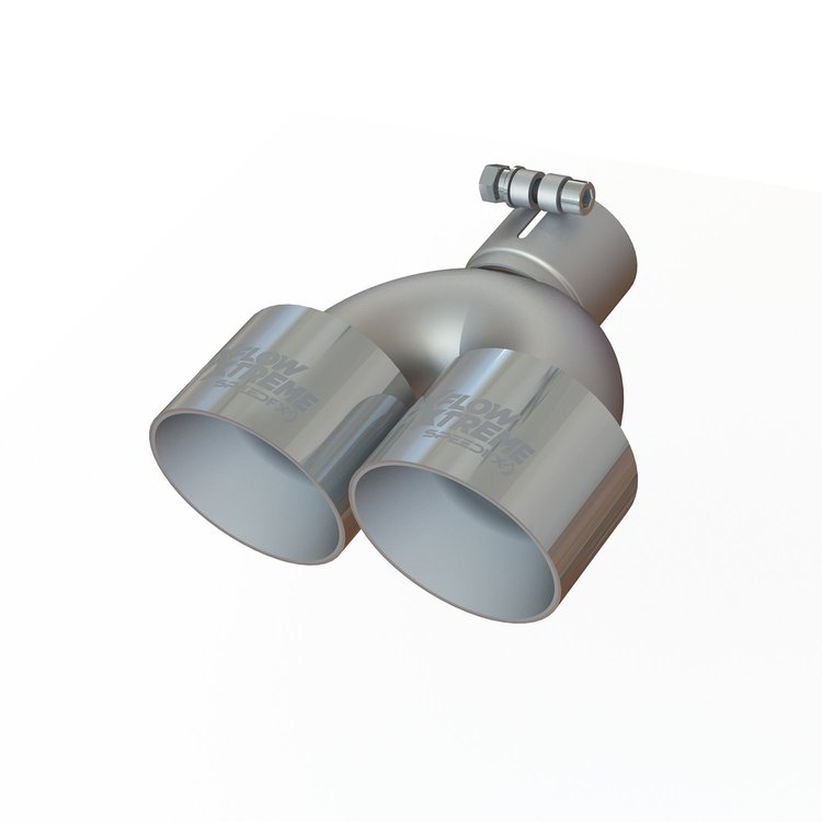 TP022540 Exhaust Tail Pipe Tip 2.5" IN 4" OUT 8.4"L - Polished