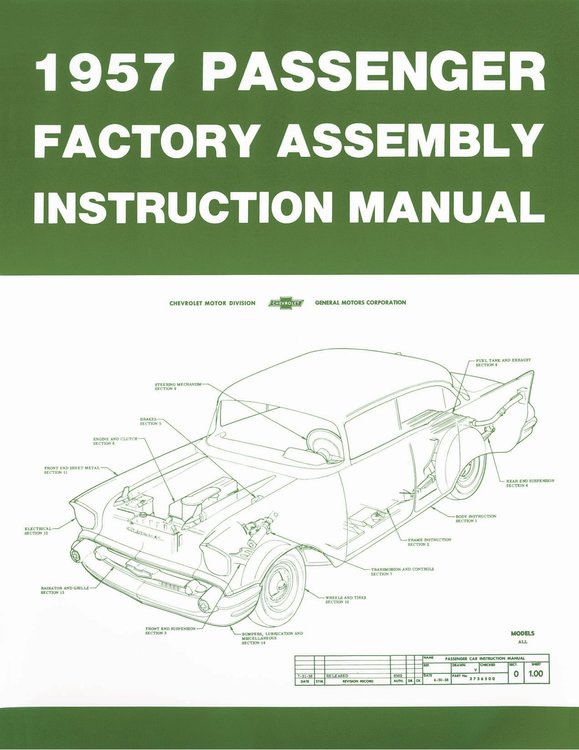 Factory Assembly Manual 1957 Full Size Chevy Car