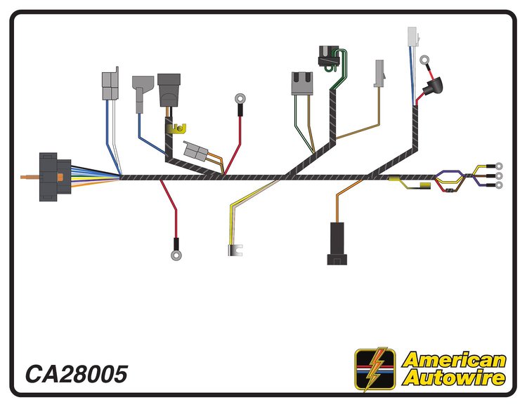 ENGINE HARNESS, V8, big b