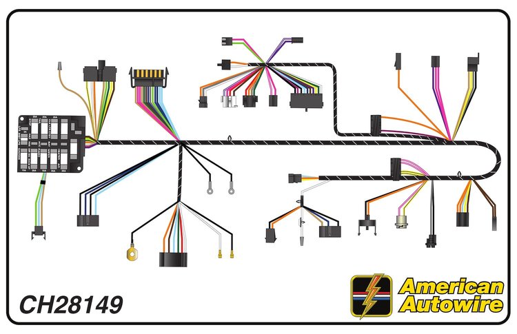 Dash Wiring Harness, with round