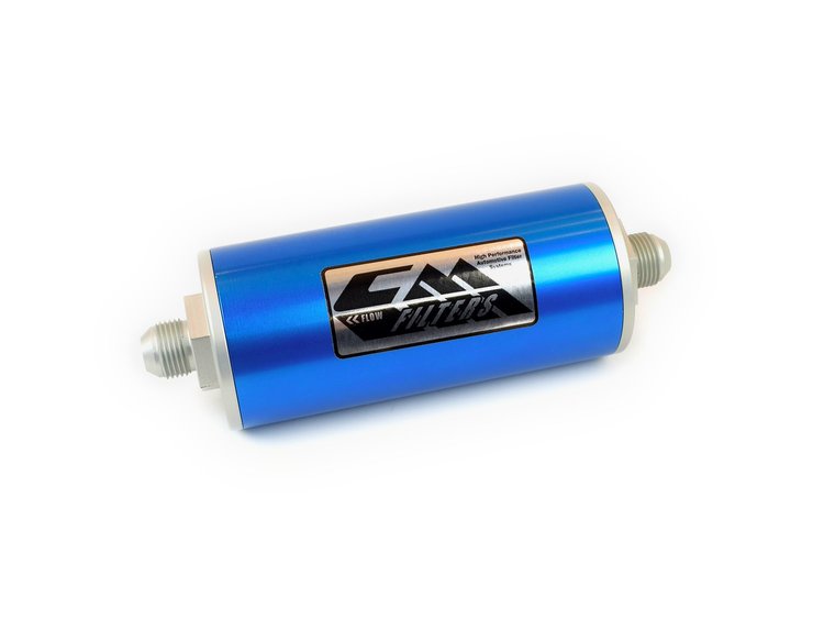 25-114 Inline Oil Filter - CM -45 6" x 2-3/4" Tube, -10AN Male Fittings
