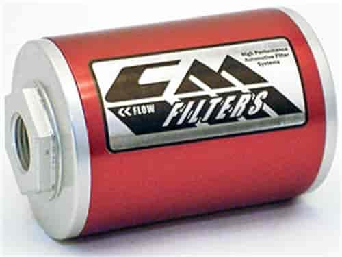 Inline Fuel Filter - CM -15 4" x 2-3/4" Tube, 1/2" NPT Ports