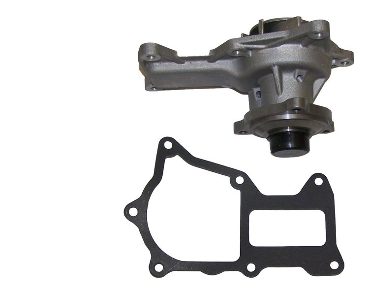 4666044AA Water Pump for 2007-2011 Jeep JK Wrangler w/ 3.8L Engine, Includes Gasket [Black, Unpainted, Aluminum, Steel]