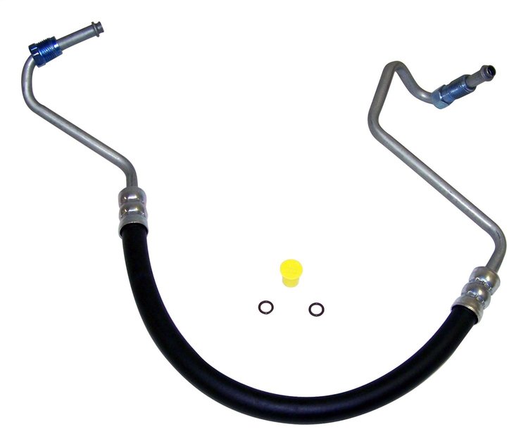 52088489AB Power Steering Pressure Hose for 1997-2001 Jeep XJ Chrokee w/ LHD, w/ 4.0L Engine [Black, Silver, Metal, Rubber]