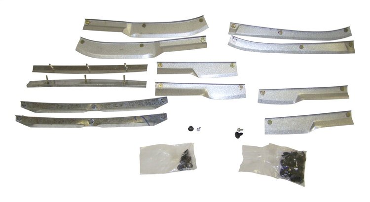 55003232K Fender Flare Retainer Kit for 1984-1996 Jeep XJ Cherokee, 12 Brackets & Hardware [Unpainted, Metal, Front & Rear]