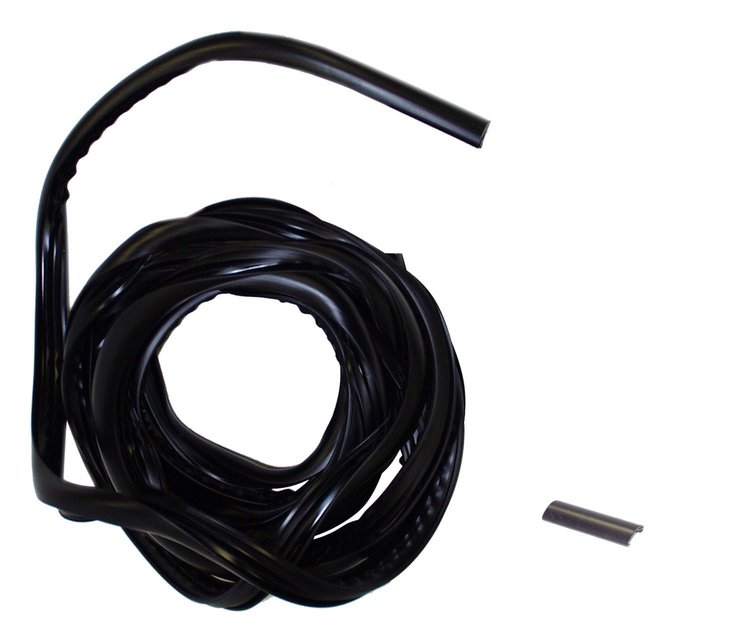 55010655K Windshield Molding Kit for 1987-1995 Jeep YJ Wrangler [Black, Metal, Rubber, Outer]