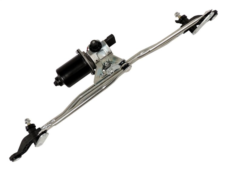 55077859AC Wiper Motor Assembly for 2007-2018 Jeep JK Wrangler w/ LHD [Black, Silver, Aluminum, Plastic, Steel, Front]