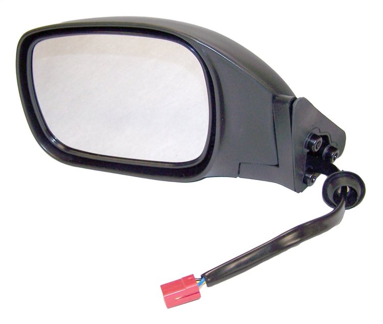 55154949AC Mirror for 97-01 Jeep XJ Cherokee, Black [Black, Glass, Metal, Plastic, Left]