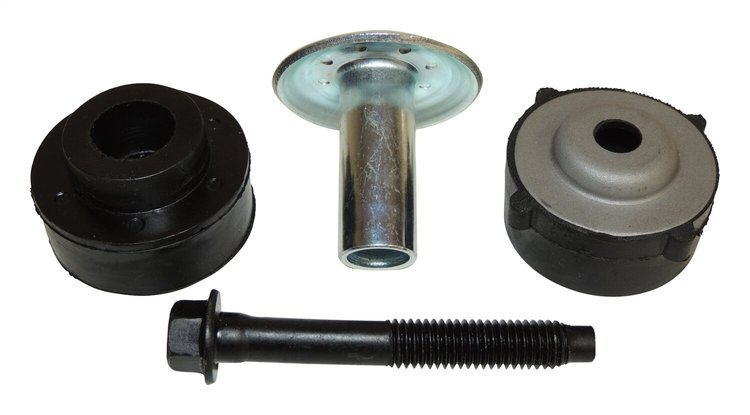55176180K1 Body Mount Kit for 1 Front Body Mount for 1997-2006 Jeep TJ Wrangler [Black, Unpainted, Rubber, Steel, Front]