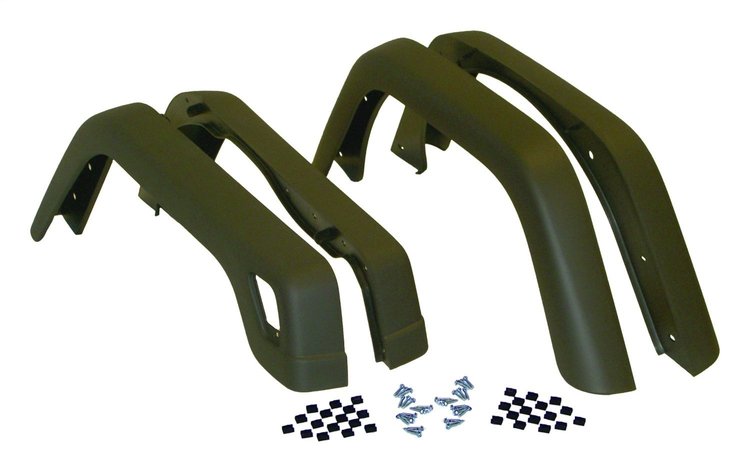 55254918K Fender Flare Kit for 4-Piece 97-06 TJ Wrangler Fender Flare Kit, Black Textured, 3-3/4 in. Width
