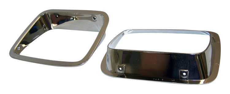 56003104K Headlight Bezel Set for 1987-1995 Jeep YJ Wrangler, Left and Right, USA & Canada [Chrome, Plastic, Left & Right]