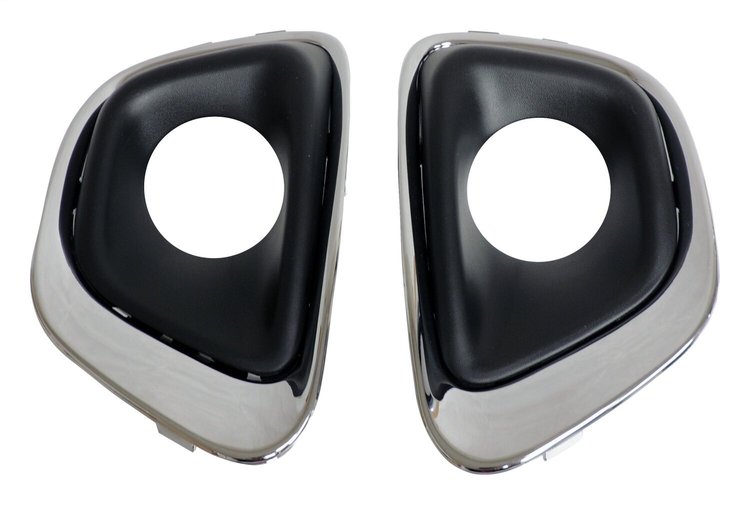 68213204K Fog Light Bezel Set for 2014-2017 Jeep MK Compass [Black, Chrome, Plastic, Front]