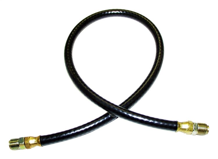 A1197 Oil Filter Hose for 1941-1945 Jeep MB w/ 4-134 L-Head Engine, 21.5 in. Long [Black, Metal, Rubber]