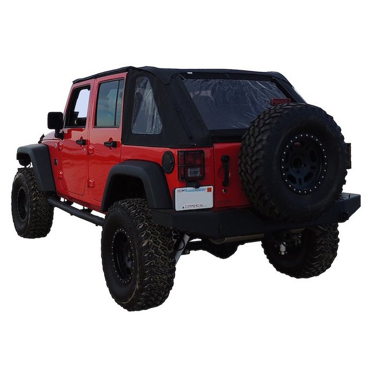 BRT20135T Black Diamond Bowless Soft Top for 2007-2017 Jeep Wrangler Unlimited Rubicon