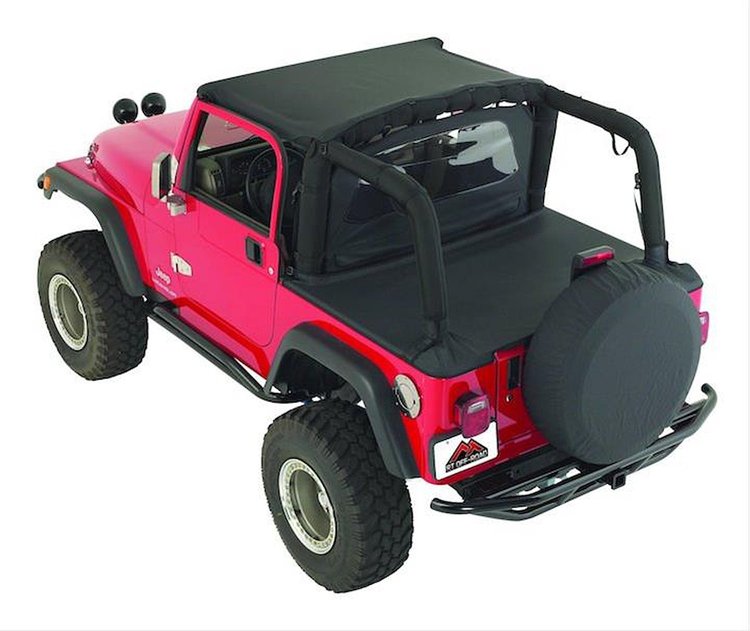 CA10215 Cover All Kit for 1992-1995 Jeep Wrangler YJ [Black Denim, Incl. Beach Topper, Windbreaker, Tonneau Cover]