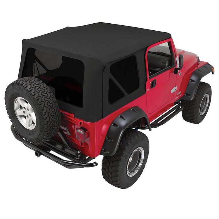 CT20435T Black Diamond Complete Soft Top w/ Tinted Windows for 1997-2003 Jeep TJ, 1998-2003 Jeep Wrangler