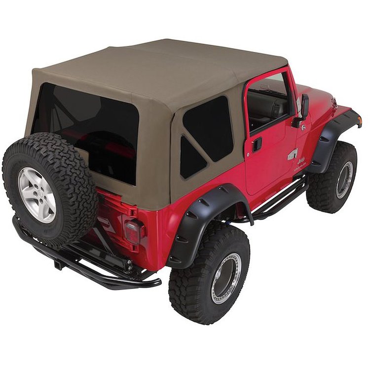 CT20436T Khaki Complete Soft Top w/ Tinted Windows for 1997-2003 Jeep Wrangler, 1997-2003 Jeep TJ, 2004-2006 Jeep Wrangler X