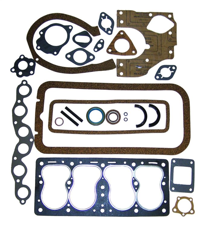 J0810584 Complete Engine Gasket Set for Jeep CJ-2A, CJ-3A and Willys Pickup, Jeepster, Station Wagon and Sedan Delivery, All