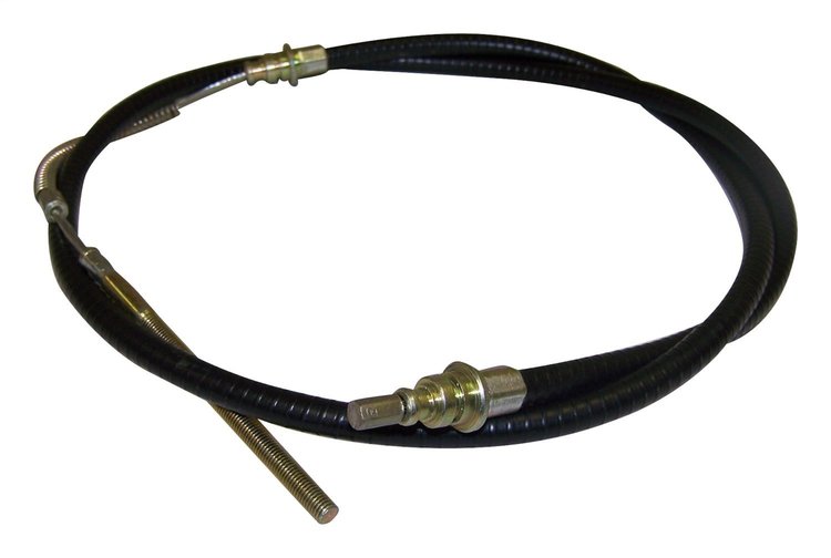 J0999978 Parking Brake Cable for 1972-1975 Jeep CJ-5, 68 in. Long [Black, Unpainted, Plastic, Rubber, Steel, Front]
