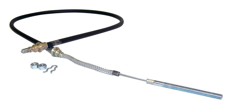 J5355287 Parking Brake Cable for 1976-1983 CJ-5, 51-7/8 in. Long [Black, Unpainted, Plastic, Rubber, Steel, Front]