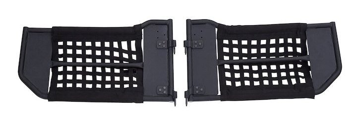 RT25006 Tube Door Set for 2007-2018 Jeep JK Wrangler w/ 2 Doors; 1.25" Steel Black Powder Coated Tubing w/ Nylon Netting