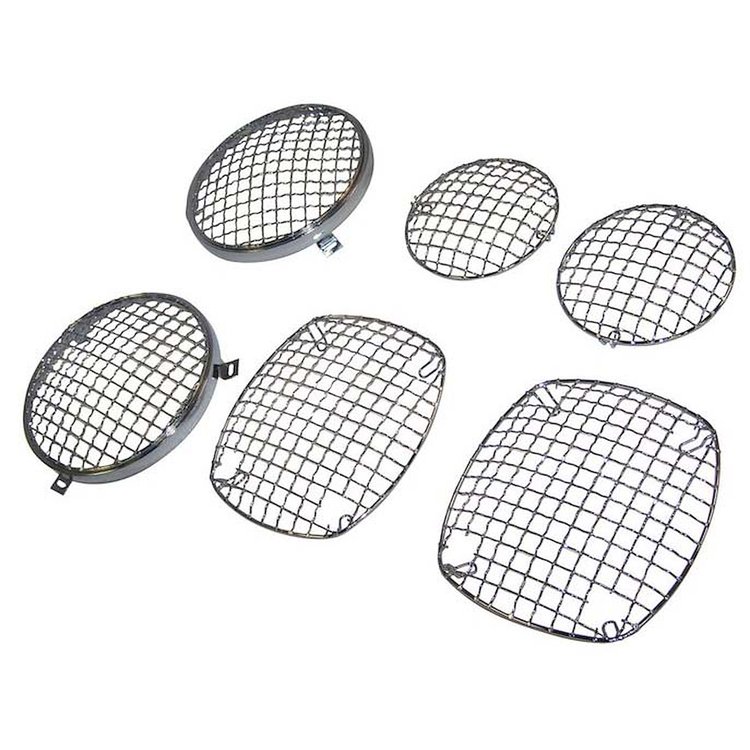 RT26027 Chrome Stone Guard Set for 1976-1983 Jeep CJ5, 1976-1986 Jeep CJ7, 1981-1985 Jeep Scrambler