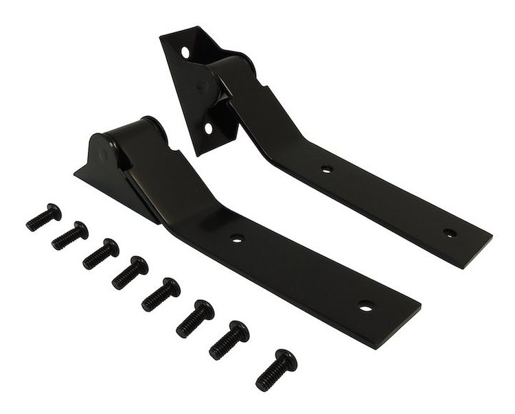 RT26035 Tailgate Hinge Set For 1987-1995 Jeep YJ Wrangler; Includes 2 Hinges & Hardware; Black Powder Coat Over Stainless Steel