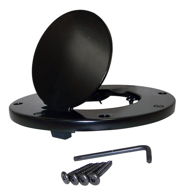 Fuel Door Non-Locking Black Powder Coated Aluminum for 1997-2006 Jeep Wrangler (TJ)