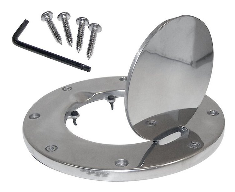 Fuel Door Non-Locking Polished Aluminum for 1997-2006 Jeep Wrangler (TJ)