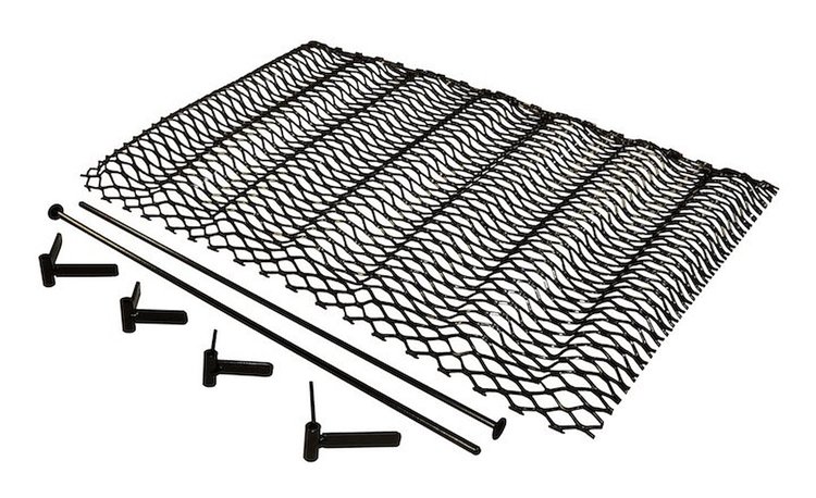 RT26079 Formed Steel One-Piece Grille for 1997-2006 Jeep TJ Wrangler; Gloss Finish; Mounts Behind the OE Grille