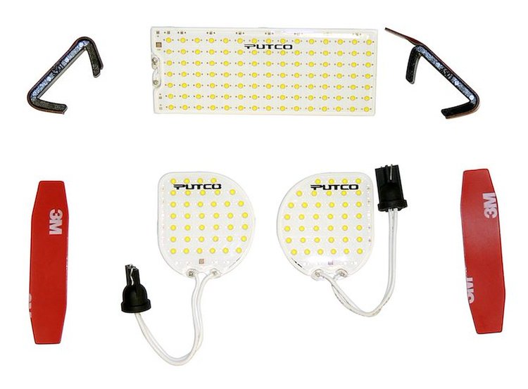 RT28043 LED Dome Light Kit for 2011-2018 Jeep JK Wrangler w/ 4 Doors; Includes 3 Lights