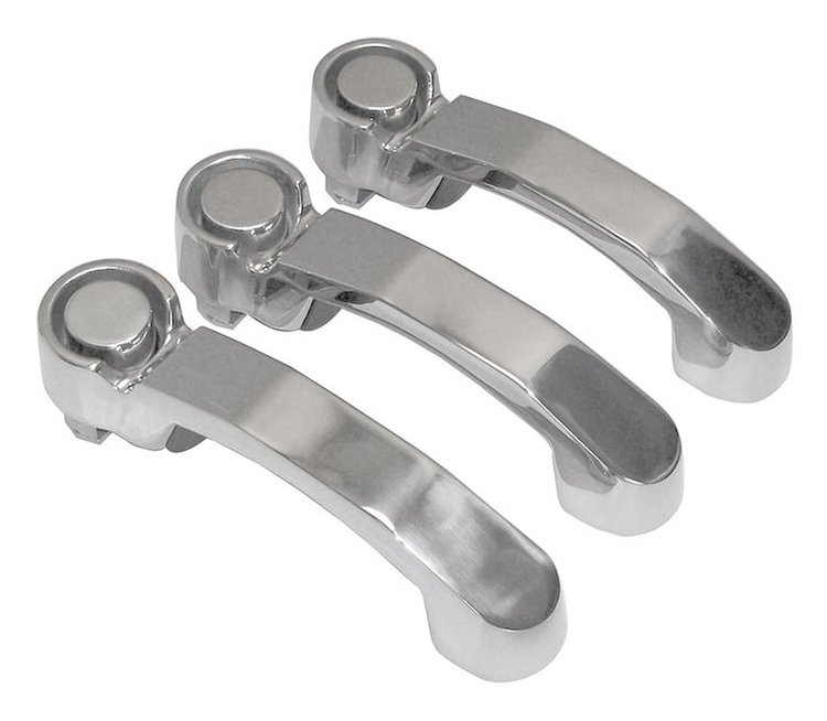 RT34004 3 Stainless Steel Door Handles for 2007-2018 Jeep JK Wrangler (2 Doors Plus Tailgate)