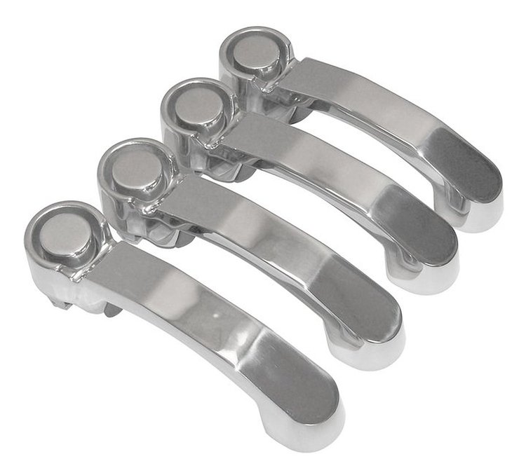 RT34005 4 Stainless Steel Door Handles for Jeep 07-18 JK Wrangler w/ 4 Doors, 08-12 KK Liberty