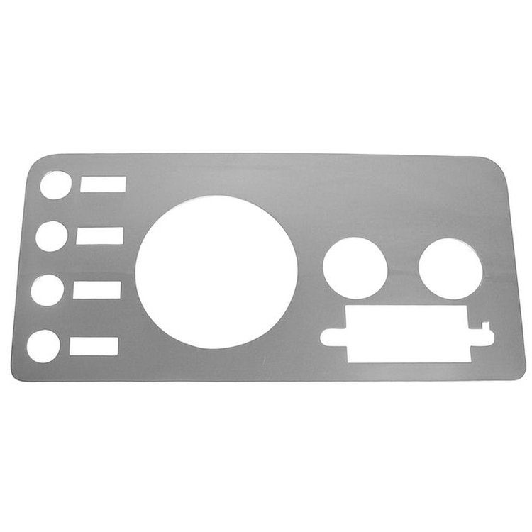 RT34027 Stainless Steel Dash Overlay for 1976-1983 Jeep CJ5, 1976-1986 Jeep CJ7, 1981-1985 Jeep Scrambler