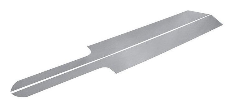 RT34046 Stainless Steel Rocker Panel Plates for Jeep 1987-1995 YJ Wrangler; Set of 2; Stick-On Application